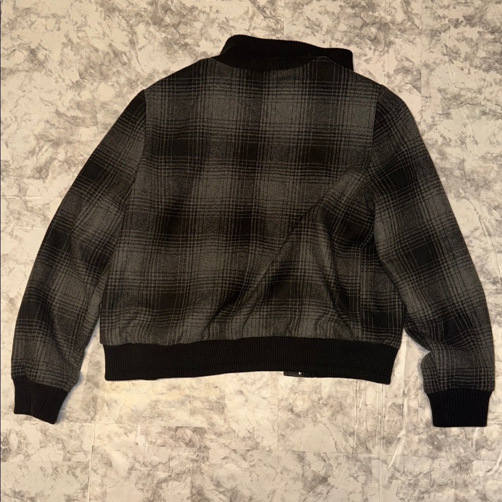 Relativity Dark Checkered Bomber Jacket - image 5